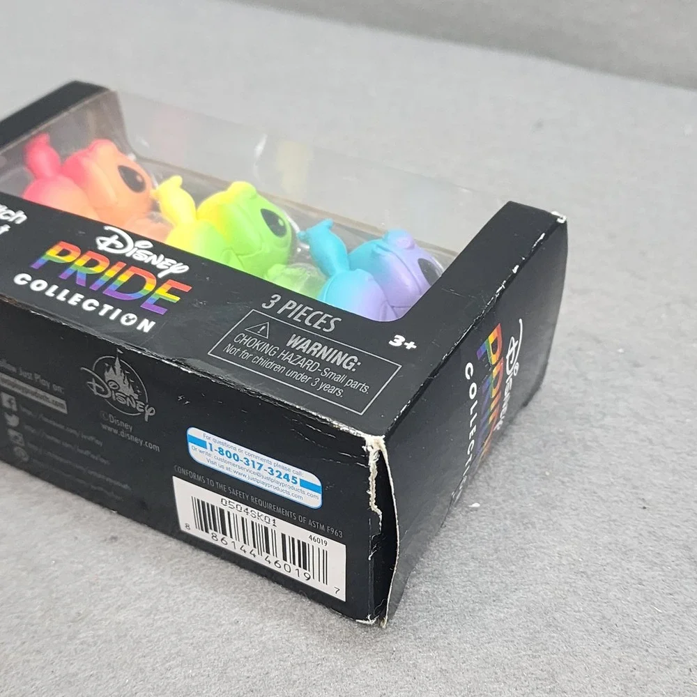 Disney Ombre Stitch Collector Set Pride Rainbow Figures Unisex 3pc Box Set 46019